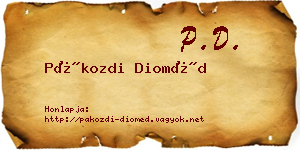 Pákozdi Dioméd névjegykártya
